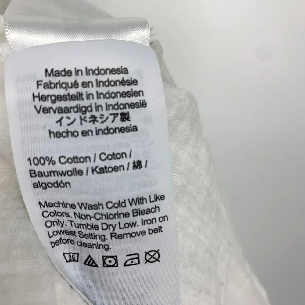 J. Crew Beachwear Swimsuit Coverup Womens Size Medium White Cotton Gauze Ruffles